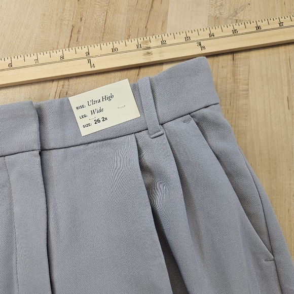 Abercrombie Fitch NWT Gray Ultra High Wide Leg Dress Pants Size 26 $90 Retail - Picture 6 of 10